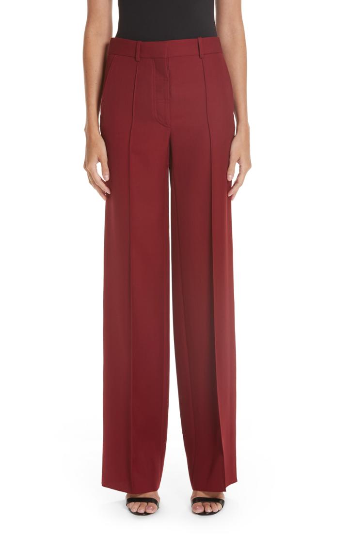 Women's Victoria Beckham Wide Leg Pants Us / 12 Uk - Red