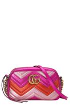 Gucci Marmont 2.0 Leather Crossbody Bag - Pink
