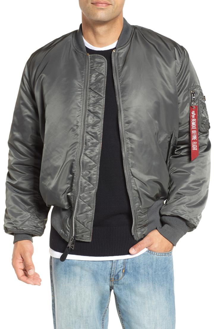 Men's Alpha Industries Reversible Flight Jacket - Grey
