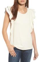 Women's Caslon Ruffle Sleeve French Terry Tee - Ivory