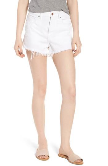Women's Dl1961 Cleo High Waist Cutoff Dolphin Hem Denim Shorts - White