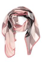 Women's Burberry 'ultra Mega Check' Washed Mulberry Silk Scarf