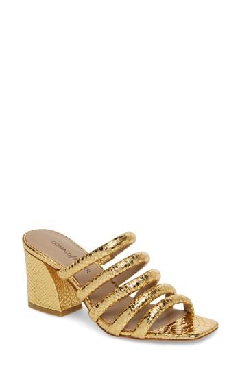Women's Donald Pliner Wes Block Heel Mule M - Metallic