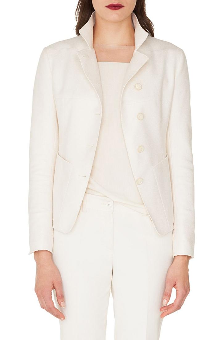 Women's Akris Panama Patch Silk & Cashmere Jacket