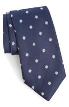 Men's Calibrate Kaleri Neat Diamond Grid Silk Tie, Size - Blue