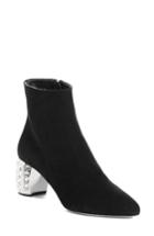 Women's Miu Miu Embellished Block Heel Boot Us / 35eu - Black