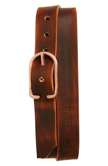 Men's Cause & Effect Distressed Leather Belt - Brown