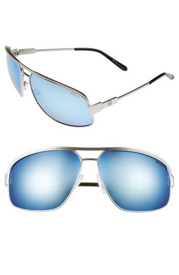 Men's Revo Stargazer 67mm Aviator Sunglasses - Chrome/ Blue Water