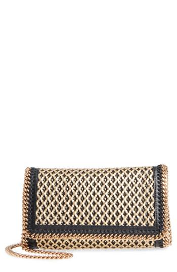 Stella Mccartney Falabella Woven Faux Leather Clutch - Black