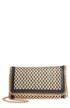 Stella Mccartney Falabella Woven Faux Leather Clutch - Black