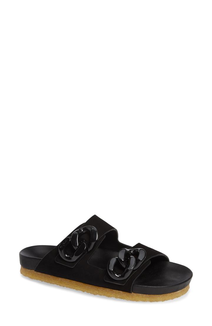 Women's Tory Burch Adrien Two Band Slide Sandal M - Black