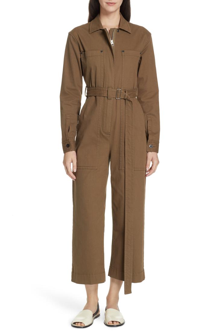 Women's Proenza Schouler Pswl Stretch Twill Utility Jumpsuit - Green