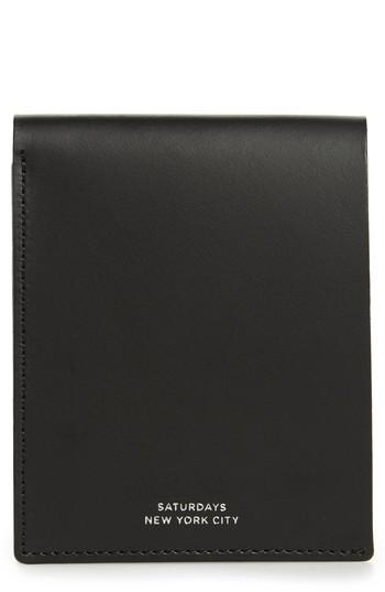 Men's Saturdays Nyc Bifold Leather Wallet - Black