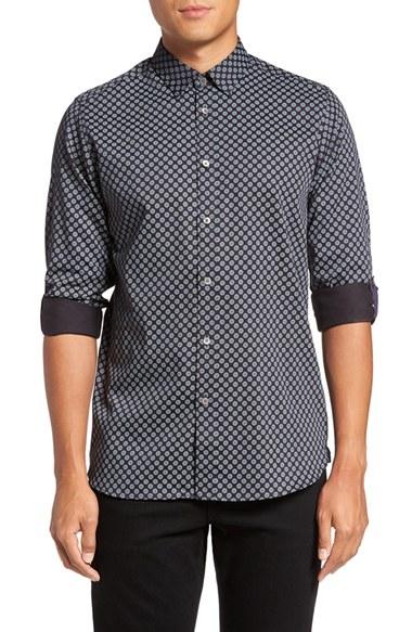 Men's Ted Baker London 'timbrook' Trim Fit Medallion Print Sport Shirt