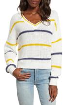 Women's Bp. Stripe Cotton Thermal Sweater, Size - Ivory