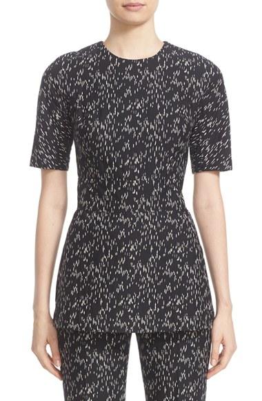 Women's Lela Rose 'minnow' Cotton Blend Peplum Top