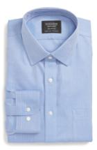 Men's Nordstrom Men's Shop Smartcare(tm) Traditional Fit Herringbone Dress Shirt .5 - 34/35 - Blue