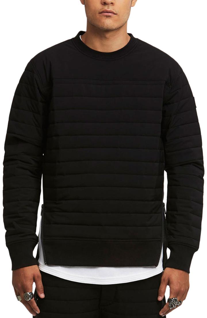 Men's Moose Knuckles Badger Quilted Crewneck Sweatshirt