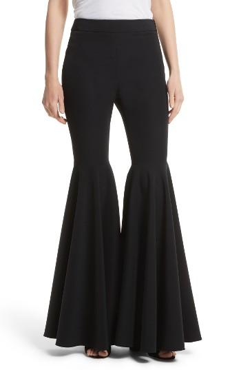 Women's Milly Flare Leg Cady Pants - Black