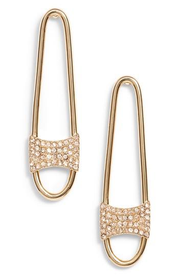 Women's Rebecca Minkoff Pave Safety Pin Earrings