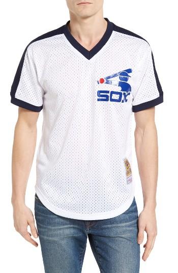 Men's Mitchell & Ness Carlton Fisk Chicago White Sox Authentic Mesh Jersey