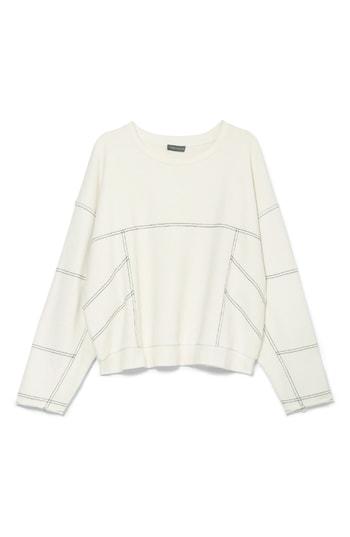 Women's Vince Camuto Drop Shoulder Contrast Pullover - White