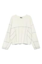 Women's Vince Camuto Drop Shoulder Contrast Pullover - White