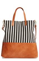 Sole Society Gunnar Stripe Tote - Black