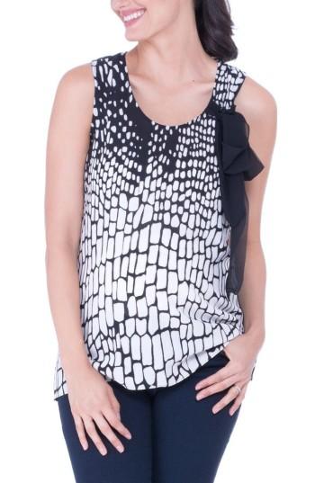 Women's Olian Print Maternity Tank - Black