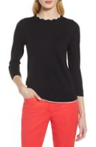 Women's Halogen Scallop Neck Sweater - Black
