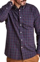 Men's Barbour Endsleigh Tattersall Cotton Flannel Shirt, Size - Blue