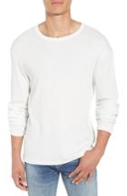 Men's Frame Waffle Knit Slim Fit Cotton Crewneck Shirt - White