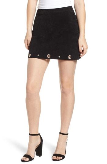 Women's Blanknyc Grommet Suede Skirt - Black