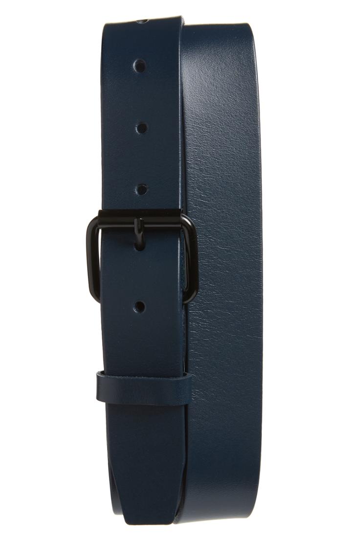 Men's Saturdays Nyc Rockaway Leather Belt, Size - Indigo Dye