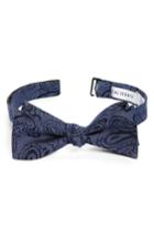 Men's Calibrate Textured Paisley Silk Bow Tie, Size - Blue