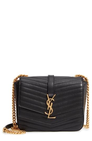 Saint Laurent Montaigne Quilted Lambskin Crossbody Bag - Black