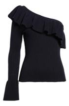 Women's Rebecca Minkoff Ava One Shoulder Cotton & Cashmere Sweater - Blue