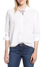 Women's Velvet By Graham & Spencer Ribbon Placket Cotton Button Up Shirt - White