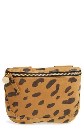 Clare V. 'fanny Pack' Jaguar Print Leather Belt Bag -