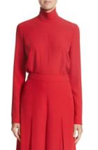 Women's Sara Battaglia Crepe Cady Turtleneck Blouse Us / 36 It - Pink