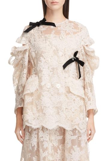 Women's Simone Rocha Cold Shoulder Corded Lace Jacket