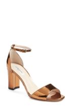 Women's L.k. Bennett 'helena' Ankle Strap Block Heel Sandal .5us / 42eu - Metallic