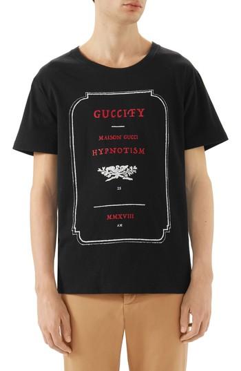 Men's Gucci Invitation Graphic T-shirt - Black