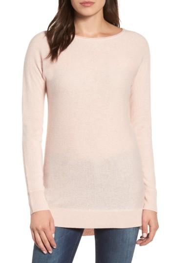 Women's Halogen High/low Wool & Cashmere Tunic Sweater, Size - Pink