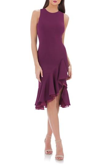 Women's Carmen Marc Valvo Infusion High/low Tiered Dress - Purple