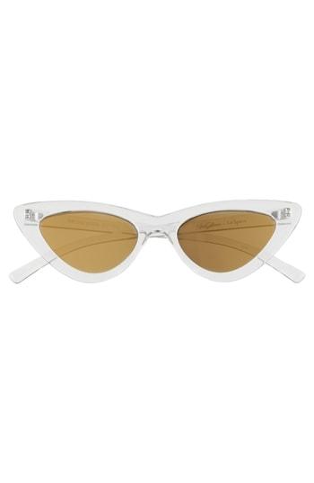 Women's Le Specs X Adam Selman Last Lolita 49mm Cat Eye Sunglasses - Crystal Grey