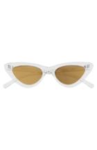 Women's Le Specs X Adam Selman Last Lolita 49mm Cat Eye Sunglasses - Crystal Grey