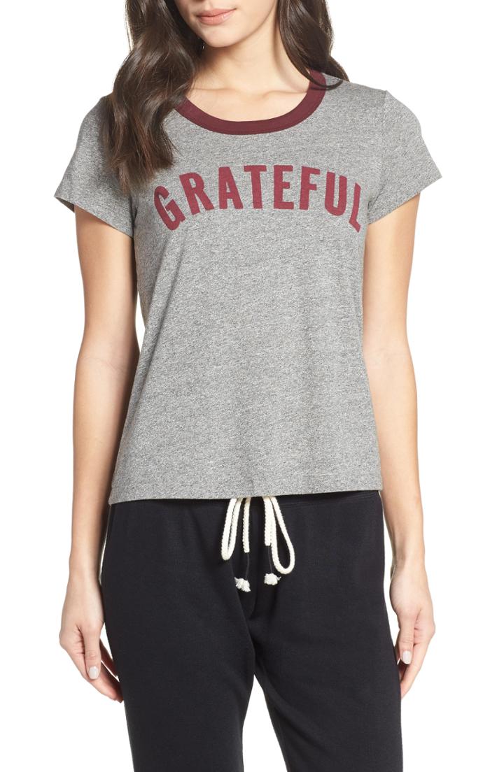 Women's Sol Angeles Grateful Ringer Tee - Grey