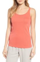 Women's Eileen Fisher Long Scoop Neck Camisole, Size Small - Coral (regular & ) (online Only)