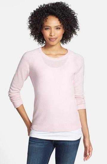 Halogen Crewneck Cashmere Sweater (regular & Petite) Purple Fragrance